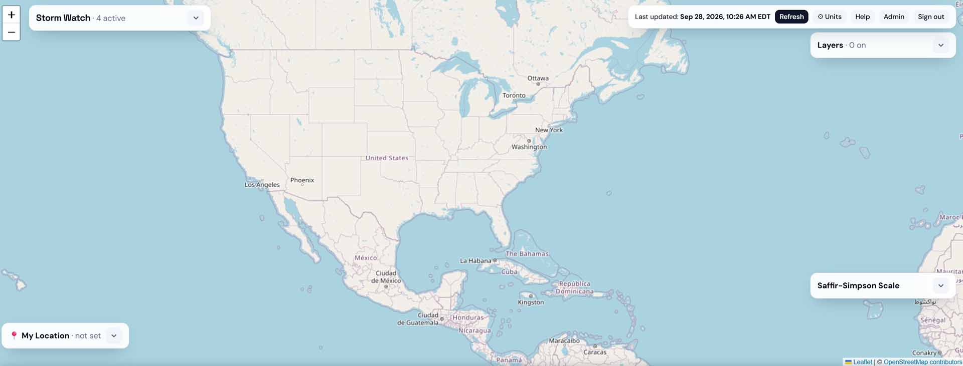 Track My Storm map view